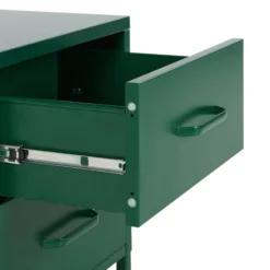 Beliani Tables De Chevet Table De Nuit Verte En Acier à 2 Tiroirs -SURMATELAS Soldes table de nuit verte en acier a 2 tiroirs 4