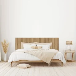 HOMN Têtes De Lit Tête De Lit 100x60 Cm, Imitation Bois, Mdf Avec Imprimé Réaliste -SURMATELAS Soldes tete de lit 100x60 cm imitation bois mdf avec imprime realiste 1