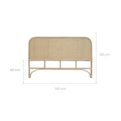 Rendez Vous Déco Têtes De Lit Tête De Lit 140cm En Rotin Naturel -SURMATELAS Soldes tete de lit 140cm en rotin naturel 2