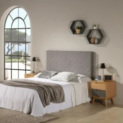 HOMN Têtes De Lit Tête De Lit 140x60 Cm Couleur Gris, 8 Cm D'épaisseur -SURMATELAS Soldes tete de lit 140x60 cm couleur gris 8 cm d epaisseur 1