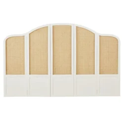 Maisons Du Monde Têtes De Lit Tête De Lit 160/180 Blanc Cassé Et Cannage En Rotin