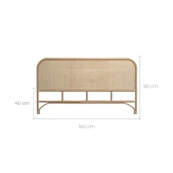 Rendez Vous Déco Têtes De Lit Tête De Lit 160 Cm En Rotin Naturel -SURMATELAS Soldes tete de lit 160 cm en rotin naturel 2