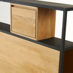 Maisons Du Monde Têtes De Lit Tête De Lit 160 En Manguier Massif Et Métal Noir -SURMATELAS Soldes tete de lit 160 en manguier massif et metal noir 1000 14 27 198098 3