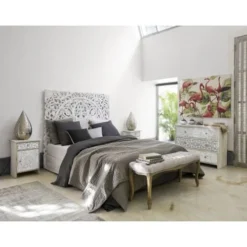 Maisons Du Monde Têtes De Lit Tête De Lit 160 Sculptée En Manguier Massif Blanc -SURMATELAS Soldes tete de lit 160 sculptee en manguier massif blanc 1000 0 10 129693 12