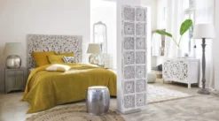 Maisons Du Monde Têtes De Lit Tête De Lit 160 Sculptée En Manguier Massif Blanc -SURMATELAS Soldes tete de lit 160 sculptee en manguier massif blanc 1000 0 10 129693 13