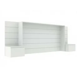 ID Kids Têtes De Lit Tête De Lit Avec Chevets 160 Cm Effet Bois Blanc