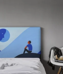 MyQuintus Têtes De Lit Tête De Lit Avec Housse Bleu 140 Cm -SURMATELAS Soldes tete de lit avec housse bleu 140 cm 20