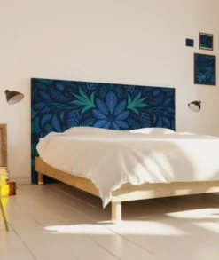 MyQuintus Têtes De Lit Tête De Lit Avec Housse Bleu Prusse 140 Cm -SURMATELAS Soldes tete de lit avec housse bleu prusse 140 cm 1