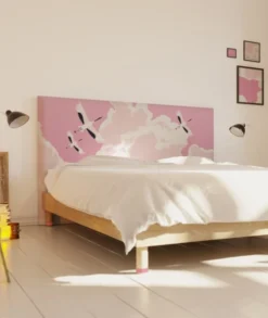 MyQuintus Têtes De Lit Tête De Lit Avec Housse Rose 140 Cm -SURMATELAS Soldes tete de lit avec housse rose 140 cm 1