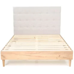 Homifab Têtes De Lit Tête De Lit Capitonnée En Tissu Gris Clair 160 Cm -SURMATELAS Soldes tete de lit capitonnee en tissu gris clair 160 cm 10