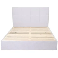 Homifab Têtes De Lit Tête De Lit Capitonnée En Tissu Gris Clair 160 Cm -SURMATELAS Soldes tete de lit capitonnee en tissu gris clair 160 cm 4