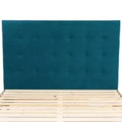 Homifab Têtes De Lit Tête De Lit Capitonnée En Velours Bleu Canard 160 Cm -SURMATELAS Soldes tete de lit capitonnee en velours bleu canard 160 cm 2