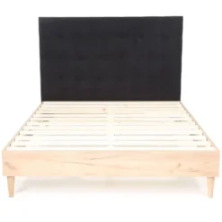 Homifab Têtes De Lit Tête De Lit Capitonnée En Velours Gris Anthracite 140 Cm -SURMATELAS Soldes tete de lit capitonnee en velours gris anthracite 140 cm 4