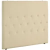 Homcom Têtes De Lit Tête De Lit Capitonnée Rembourrée MDF Coton Polyester Beige -SURMATELAS Soldes tete de lit capitonnee rembourree mdf coton polyester beige