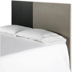 Thai Natura Têtes De Lit Tête De Lit En Bois Couleur Gris Et Noir 162x110cm -SURMATELAS Soldes tete de lit en bois couleur gris et noir 162x110cm 1