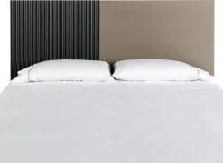 Thai Natura Têtes De Lit Tête De Lit En Bois Couleur Gris Et Noir 162x110cm -SURMATELAS Soldes tete de lit en bois couleur gris et noir 162x110cm 2