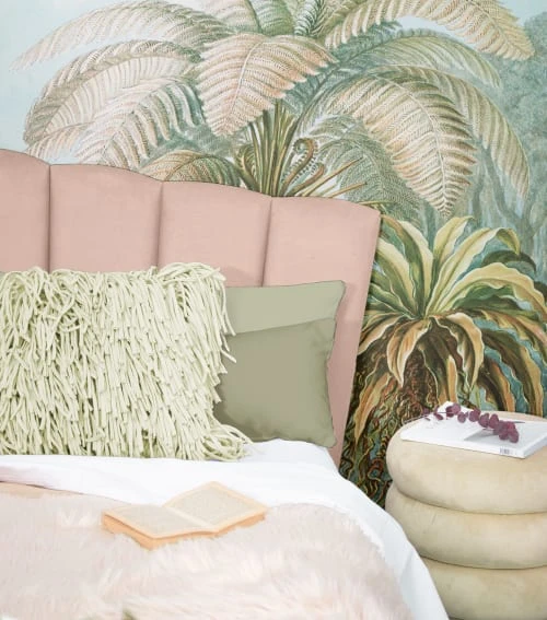 RNT By Really Nice Things Têtes De Lit Tête De Lit En Contreplaqué Et Velours Rose. 4 RNT By Really Nice Things Têtes De Lit Tête De Lit En Contreplaqué Et Velours Rose. – Image 2