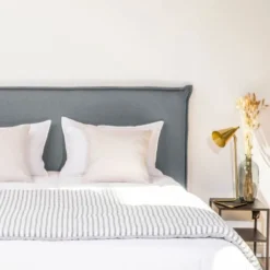 SURMATELAS Soldes -SURMATELAS Soldes tete de lit en tissu 170 cm gris 1