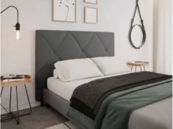 Usinestreet Têtes De Lit Tête De Lit En Tissu BAILA - Gris Foncé, Largeur - 160 Cm -SURMATELAS Soldes tete de lit en tissu baila gris fonce largeur 160 cm 2
