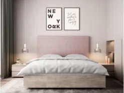 Usinestreet Têtes De Lit Tête De Lit En Tissu WILLY - Rose, Largeur - 140 Cm -SURMATELAS Soldes tete de lit en tissu willy rose largeur 140 cm 2