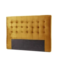 Drawer Têtes De Lit Tête De Lit En Velours 150 Cm Jaune Moutarde -SURMATELAS Soldes tete de lit en velours 150 cm jaune moutarde 3