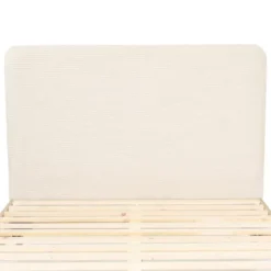 Homifab Têtes De Lit Tête De Lit En Velours Beige Côtelé 140 Cm -SURMATELAS Soldes tete de lit en velours beige cotele 140 cm 2