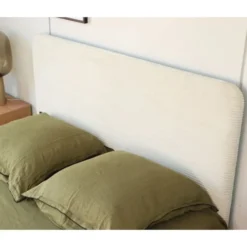 Homifab Têtes De Lit Tête De Lit En Velours Beige Côtelé 140 Cm -SURMATELAS Soldes tete de lit en velours beige cotele 140 cm 3