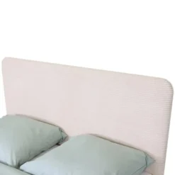 Homifab Têtes De Lit Tête De Lit En Velours Beige Côtelé 140 Cm -SURMATELAS Soldes tete de lit en velours beige cotele 140 cm 5