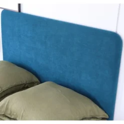 Homifab Têtes De Lit Tête De Lit En Velours Bleu Canard 140 Cm -SURMATELAS Soldes tete de lit en velours bleu canard 140 cm 2