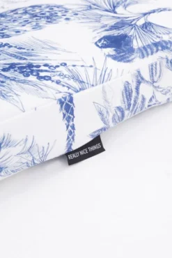 RNT By Really Nice Things Têtes De Lit Tête De Lit En Velours Et Mousse Imprimé à Safari Bleu Et Blanc. -SURMATELAS Soldes tete de lit en velours et mousse imprime a safari bleu et blanc 4