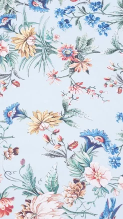 RNT By Really Nice Things Têtes De Lit Tête De Lit En Velours Et Mousse Imprimé Floral, Fond Bleu Clair. -SURMATELAS Soldes tete de lit en velours et mousse imprime floral fond bleu clair 4