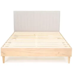 Homifab Têtes De Lit Tête De Lit Matelassé En Tissu Gris Clair 140 Cm -SURMATELAS Soldes tete de lit matelasse en tissu gris clair 140 cm 3