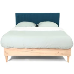 Homifab Têtes De Lit Tête De Lit Matelassé En Velours Bleu 140 Cm -SURMATELAS Soldes tete de lit matelasse en velours bleu 140 cm 5