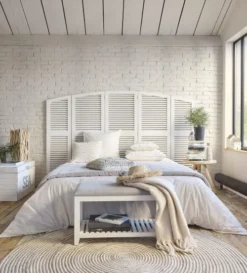 Maisons Du Monde Têtes De Lit Tête De Lit Pliante Avec Persiennes Blanche -SURMATELAS Soldes tete de lit pliante avec persiennes blanche 1000 8 27 209414 4