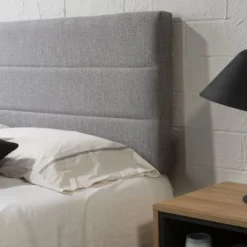 HOMN Têtes De Lit Tête De Lit Tapissée 140x60 Cm Couleur Gris, 8 Cm D'épaisseur -SURMATELAS Soldes tete de lit tapissee 140x60 cm couleur gris 8 cm d epaisseur 3