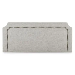 HOMN Têtes De Lit Tête De Lit Tapissée 140x60 Cm Gris, Clous En Marron -SURMATELAS Soldes tete de lit tapissee 140x60 cm gris clous en marron 3