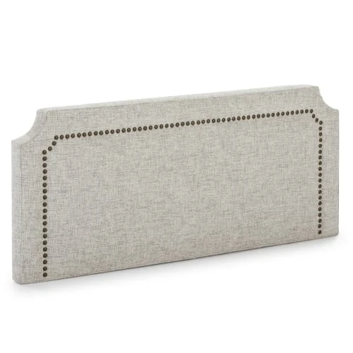 HOMN Têtes De Lit Tête De Lit Tapissée 160x60 Cm Gris, Clous En Marron 3 HOMN Têtes De Lit Tête De Lit Tapissée 160x60 Cm Gris, Clous En Marron