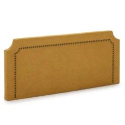 HOMN Têtes De Lit Tête De Lit Tapissée 160x60 Cm Moutarde, Clous En Marron