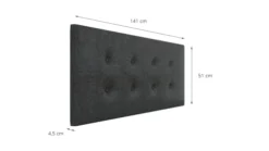 Moondaca Têtes De Lit Tête De Lit Tissu Déco Capitonnée Gris Fixation Murale 140cm -SURMATELAS Soldes tete de lit tissu deco capitonnee gris fixation murale 140cm 4