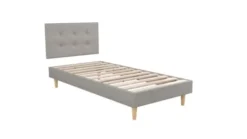 Moondaca Têtes De Lit Tête De Lit Tissu Déco Capitonnée Gris Fixation Murale 90cm -SURMATELAS Soldes tete de lit tissu deco capitonnee gris fixation murale 90cm 2